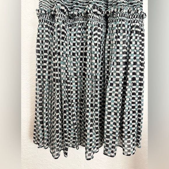 Proenza Schouler Silk Long Ruffle Raw Edge Hem Mock Neck A Line Maxi Dress - Picture 7 of 17